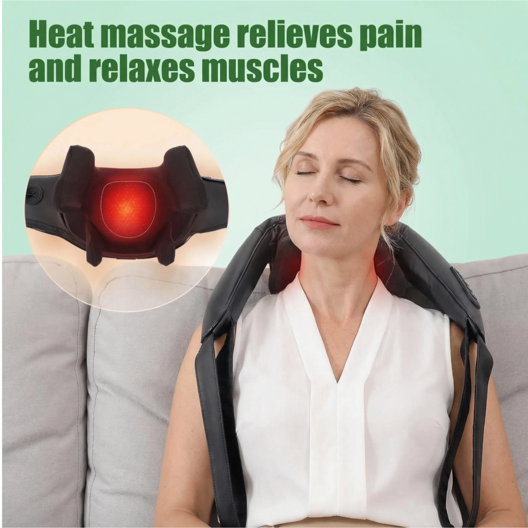 Heat massage relieves pain and relaxes muscles