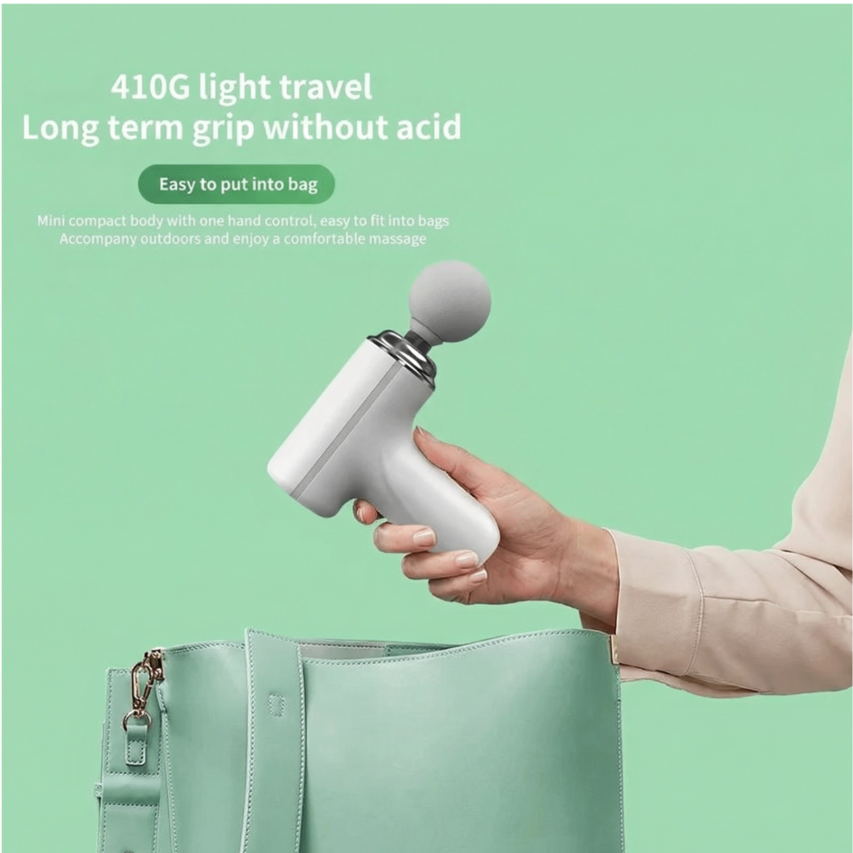 Portable massage gun - 410G light travel, easy to put into bag