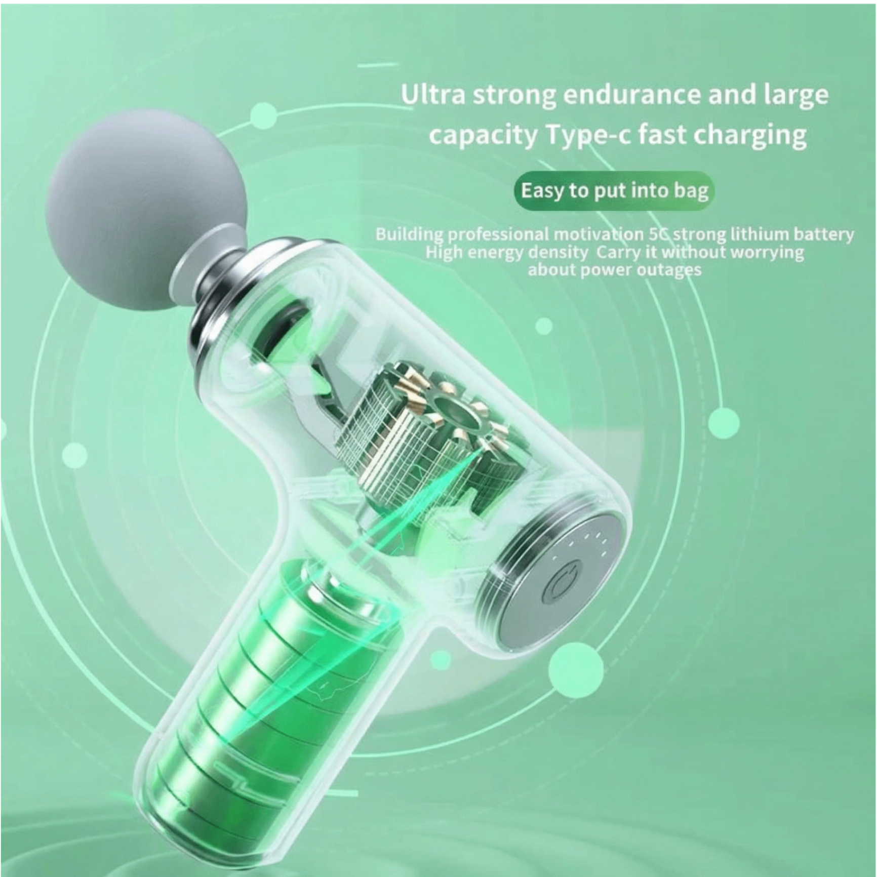 Internal motor - ultra strong endurance, Type-C fast charging