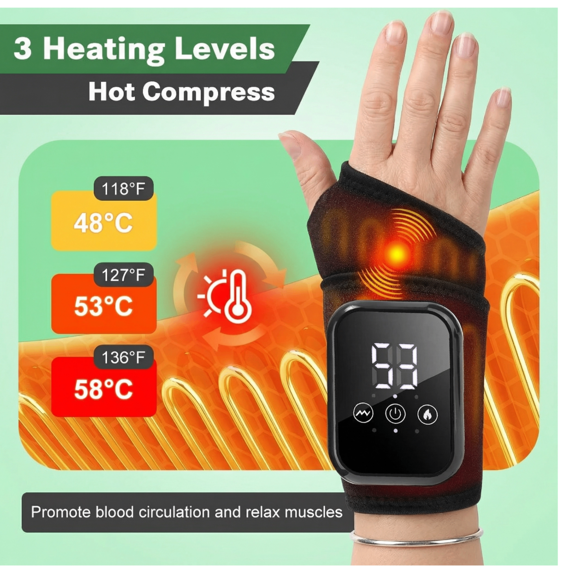 3 Heating Levels Hot Compress